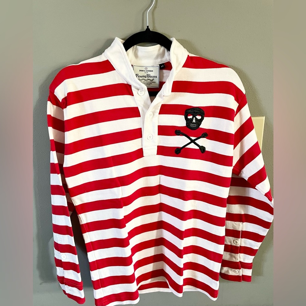 Sports D’Epoque Rowing Blazers Rugby Jersey skull crossbones size x small